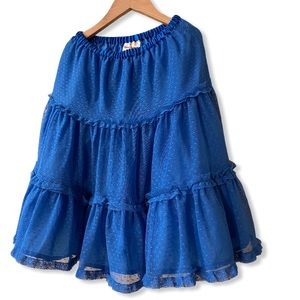 Hanna Andersson Blue Swiss Dot Tulle Skirt,8